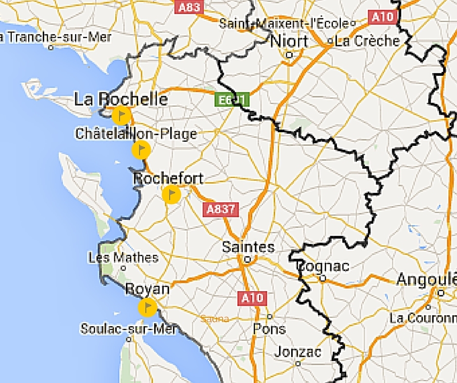 distance entre la rochelle et tours